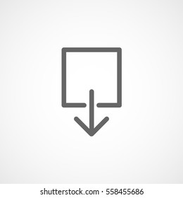 Web Arrow Download Flat Icon On White Background