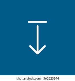Web Arrow Download Flat Icon On Blue Background