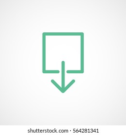 Web Arrow Download Green Flat Icon On White Background