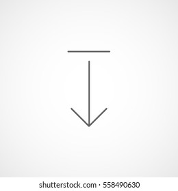 Web Arrow Download Line Icon On White Background