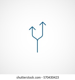 Web Arrow Dual Up Blue Line Icon On White Background