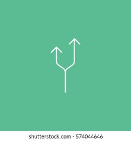 Web Arrow Dual Up Line Icon On Green Background