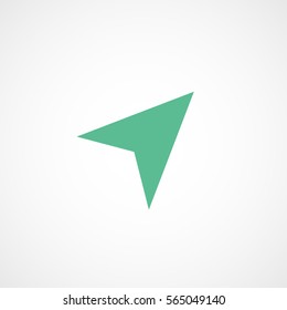 Web Arrow Email Message Green Flat Icon On White Background