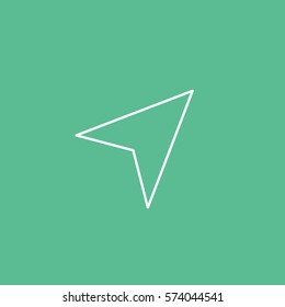Web Arrow Email Message Line Icon On Green Background