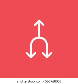 Web Arrow Flat Icon On Red Background