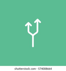 Web Arrow Up Flat Icon On Green Background