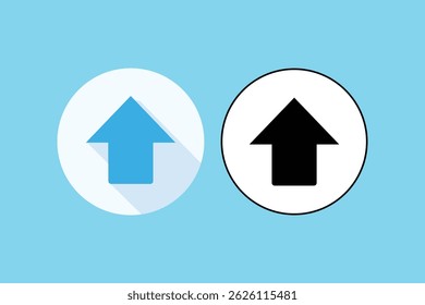 Web Up Arrow Flat Icons, flat up arrow icon, arrow pointing up vector, upload arrow icon