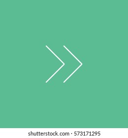 Web Arrow Forward Line Icon On Green Background