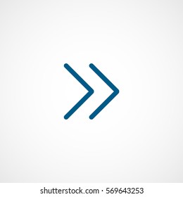 Web Arrow Forward Right Blue Flat Icon On White Background