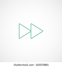 Web Arrow Forward Right Green Line Icon On White Background