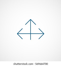 Web Arrow Full Screen Blue Line Icon On White Background