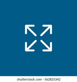 Web Arrow Full Screen Flat Icon On Blue Background