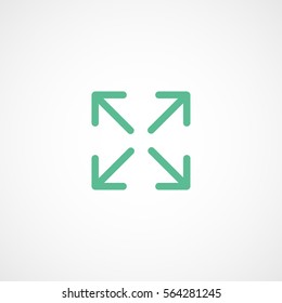 Web Arrow Full Screen Green Flat Icon On White Background