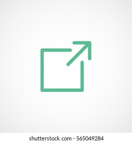 Web Arrow Full Screen Green Flat Icon On White Background
