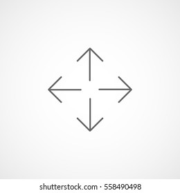 Web Arrow Full Screen Line Icon On White Background
