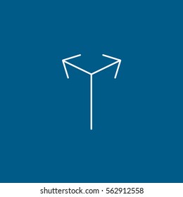 Web Arrow Full Screen Line Icon On Blue Background
