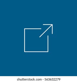 Web Arrow Full Screen Line Icon On Blue Background