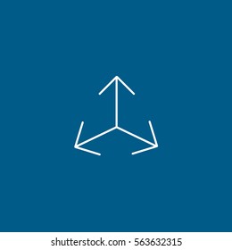 Web Arrow Full Screen Line Icon On Blue Background