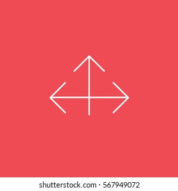 Web Arrow Full Screen Line Icon On Red Background