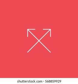 Web Arrow Full Screen Line Icon On Red Background