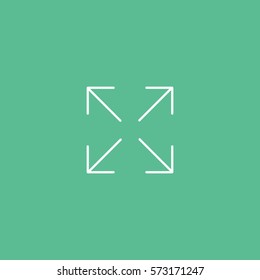 Web Arrow Full Screen Line Icon On Green Background