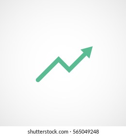 Web Arrow Up Green Flat Icon On White Background