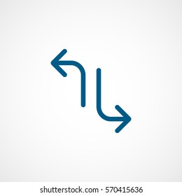 Web Arrow Left Right Blue Flat Icon On White Background