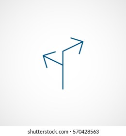 Web Arrow Left Right Blue Line Icon On White Background