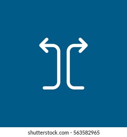 Web Arrow Left Right Flat Icon On Blue Background