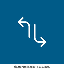 Web Arrow Left Right Flat Icon On Blue Background