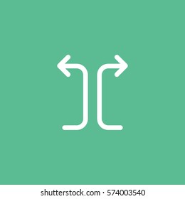 Web Arrow Left Right Flat Icon On Green Background