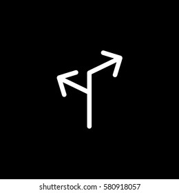 Web Arrow Left Right Flat Icon On Black Background
