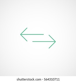Web Arrow Left Right Green Line Icon On White Background