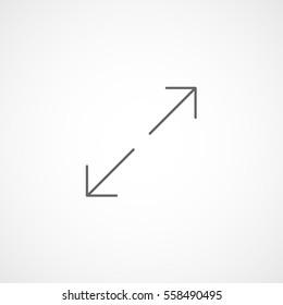 Web Arrow Line Icon On White Background