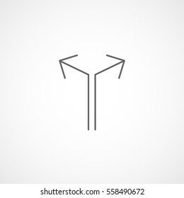 Web Arrow Line Icon On White Background
