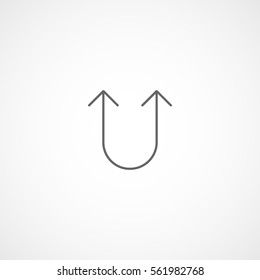 Web Arrow Line Icon On White Background