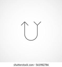 Web Arrow Line Icon On White Background