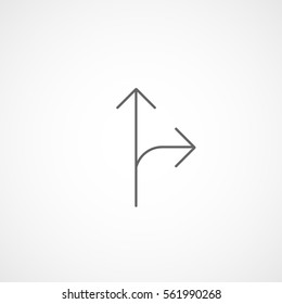 Web Arrow Line Icon On White Background