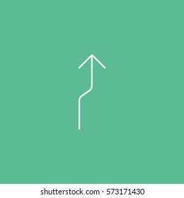 Web Arrow Up Line Icon On Green Background