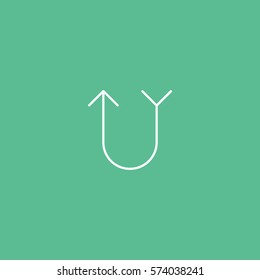 Web Arrow Up Line Icon On Green Background