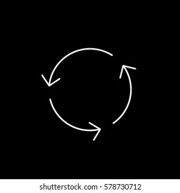 Web Arrow Line Icon On Black Background