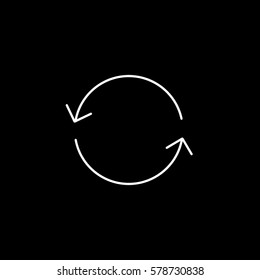 Web Arrow Line Icon On Black Background