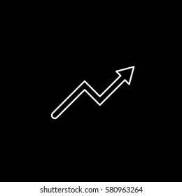 Web Arrow Up Line Icon On Black Background