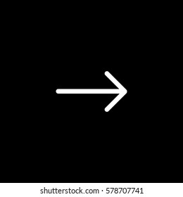 Web Arrow Next Right Flat Icon On Black Background