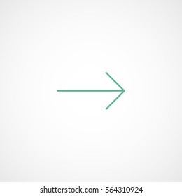 Web Arrow Next Right Green Line Icon On White Background