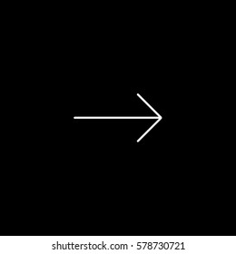 Web Arrow Next Right Line Icon On Black Background