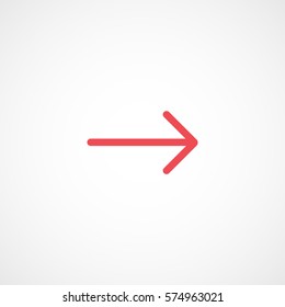 Web Arrow Next Right Red Flat Icon On White Background