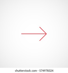 Web Arrow Next Right Red Line Icon On White Background