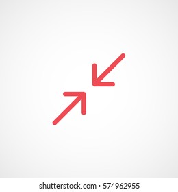 Web Arrow Normal Screen Size Red Flat Icon On White Background