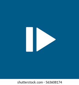 Web Arrow Play Flat Icon On Blue Background